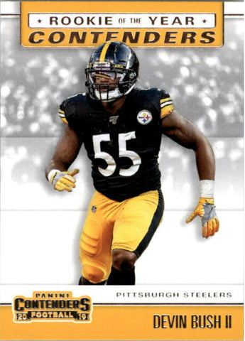 2019 Panini Contenders NFL #29 Devin Bush II - Pittsburgh Steelers (Rookie of the Year Contenders Set)