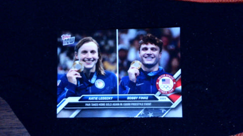 2024 Olympic Games TOPPS NOW® Card 15 - Katie Ledecky/Bobby Finke