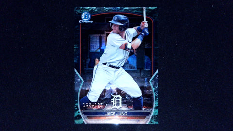 2023 Bowman Draft #BDC-104 Jace Jung Chrome Aqua Lunar Crater Refractor #/125