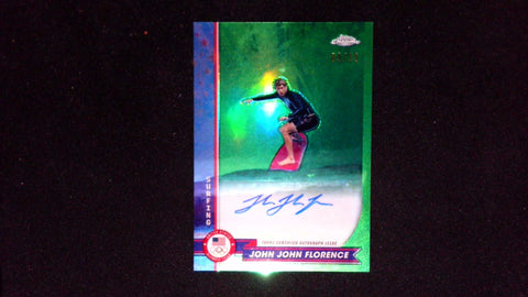 2024 Topps Chrome U.S. Olympics - Auto Green Ref #AU-JJF John John Florence #/99