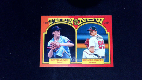 2024 Topps Heritage #TAN-11 Spencer Strider / Bert Blyleven Then and Now