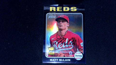 2024 Topps Heritage #279 Matt McLain Chrome Black Refractor #/75