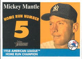 2007 Topps Heritage #MHRC5 Mickey Mantle 1958 Home Run Champion Mickey Mantle