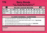 1991 Classic II #T78 Barry Bonds