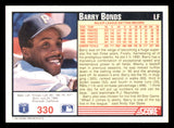 1991 Score #330 Barry Bonds