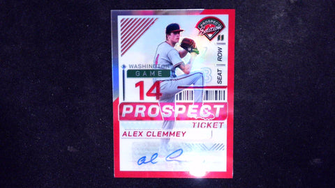 2024 Panini Prospect Edition #200 Alex Clemmey Red Signatures Holo #/199