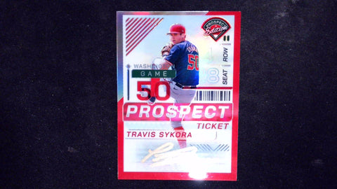 2024 Panini Prospect Edition #91 Travis Sykora Red Signatures Holo #/199
