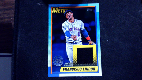 2025 Topps #T90R-FL Francisco Lindor 90 Topps 35th Ann. Relics Blue #/150