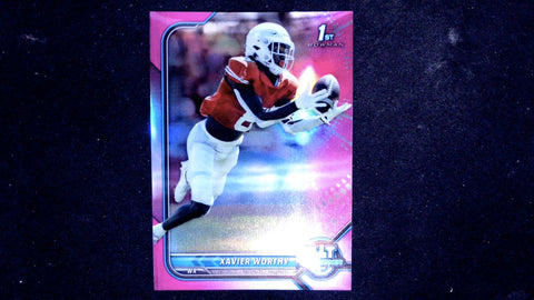 2021-22 Bowman University #61 Xavier Worthy Chrome Pink