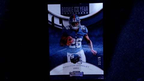 2018 Panini Contenders #RYA-SB Saquon Barkley ROY Contenders Silver #/75