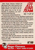 1987 Fleer #11 Roger Clemens Fleer All Star Team