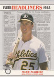 1988 Fleer #2 Mark McGwire Headliners