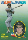 1989 Fleer #2 Jose Canseco '89 Fleer All-Star Team