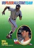 1989 Fleer #3 Will Clark '89 Fleer All-Star Team