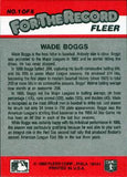 1989 Fleer #1 Wade Boggs For the Record