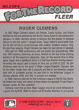 1989 Fleer #2 Roger Clemens For the Record