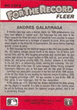 1989 Fleer #3 Andres Galarraga For the Record
