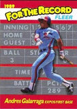 1989 Fleer #3 Andres Galarraga For the Record