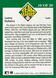 1992 Fleer #10 Lenny Dykstra Team Leaders