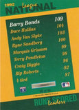 1993 Score #40 Barry Bonds Select Stat Leaders
