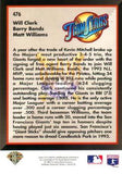 1993 Upper Deck #476 Will Clark / Barry Bonds / Matt Williams Gold Hologram