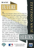 1993 Upper Deck #58 Juan Gonzalez Future Heroes