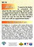 1993 Upper Deck #WI 15 Cal Ripken Jr. Iooss Collection