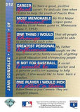1993 Upper Deck #D12 Juan Gonzalez On Deck