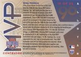 1996 Leaf #19 Greg Maddux All-Star Game MVP Contenders Gold Exchange