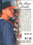 1996 Ultra #10 Jim Thome On-Base Leaders