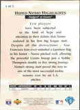 1996 Upper Deck #1 Hideo Nomo Hideo Nomo Highlights