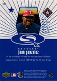1999 UD Choice #SQ9 Juan Gonzalez StarQuest Blue