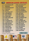 1996 Pinnacle #194 American League Checklist