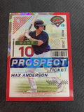2024 Panini Prospect Edition #49 Max Anderson Red Ice Holo