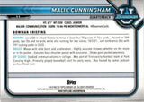 2021-22 Bowman University #11 Malik Cunningham Chrome Refractors
