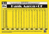 2025 Topps #T90-14 Hank Aaron 1990 Topps Baseball 35th Anniversary (Series One)