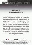 2025 Topps #GH-2 Ben Rice 2024 Greatest Hits