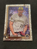 2025 Topps #28 Trevor Megill Silver Crackle Foilboard