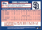 2019 Topps Update #84-15 Chris Paddack 1984 Topps Baseball