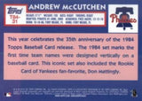 2019 Topps #T84-31 Andrew McCutchen