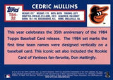 2019 Topps #T84-32 Cedric Mullins 1984 Topps Baseball 35th Chrome Silver Pack