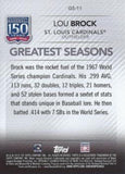 2019 Topps #GS-11 Lou Brock 150 Yrs of Pro Baseball  - Greatest Seasons