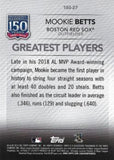 2019 Topps Update #150-27 Mookie Betts 150 Years of Professional Baseball