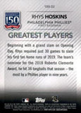 2019 Topps Update #150-32 Rhys Hoskins 150 Years of Professional Baseball