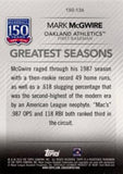 2019 Topps #150-136 Mark McGwire 150 Years of Professional Baseball