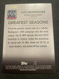 2019 Topps Update #150-90 Ivan Rodriguez 150 Years  Black #/299