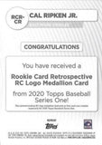 2020 Topps #RCR-CR Cal Ripken Rookie Card Retrospective RC Logo Medallion