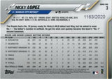 2020 Topps #3 Nicky Lopez Gold #/2020