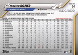 2020 Topps #54 Hunter Dozier Gold #/2020