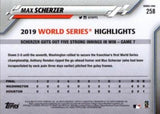2020 Topps #258 Max Scherzer Rainbow Foil
